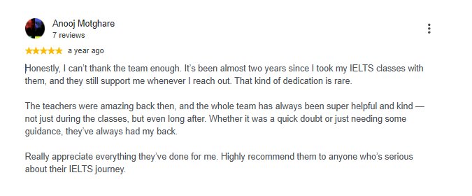 5-star Google review of PrepEve by Anooj Motghare